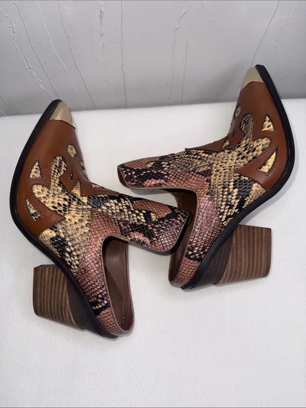 Gianni Bini "Maerren" Western Snake Print Mules - Image 4