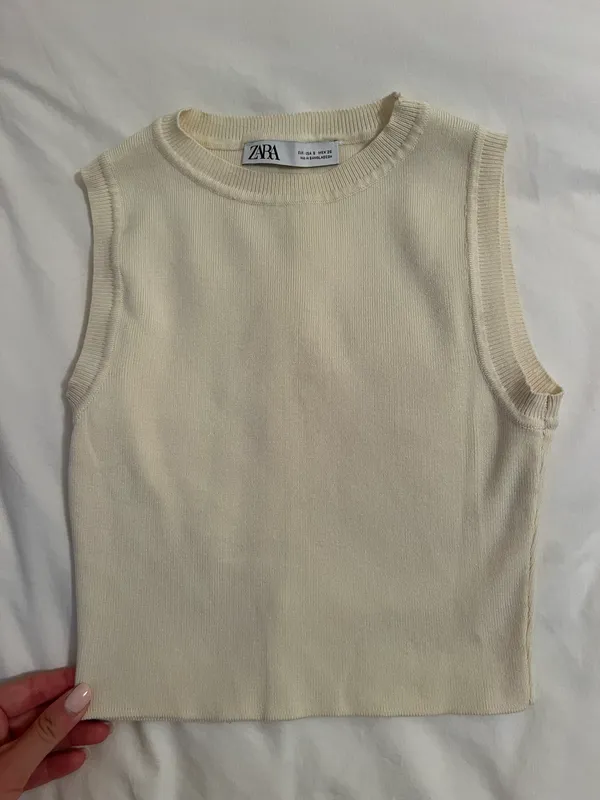 Zara Cream Crop Top - Image 4