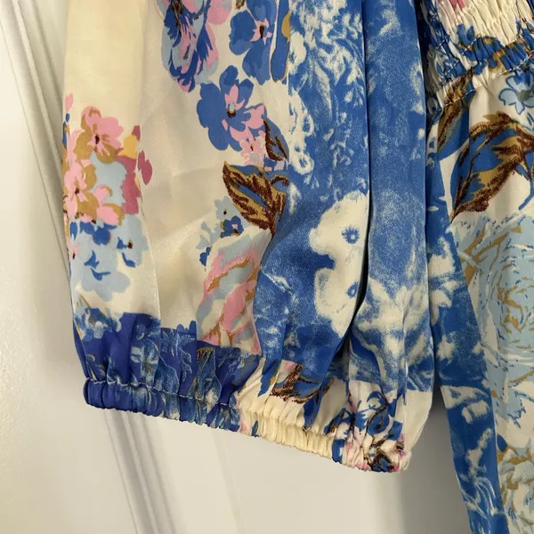 Baevely Smocked Boho Puff Sleeve Floral Maxi Dress - Image 3