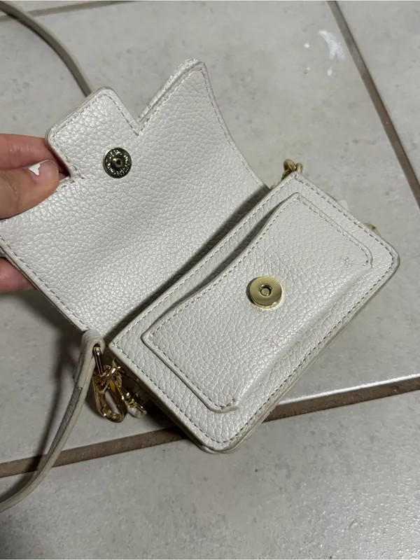 Steve‎ Madden Women Beige/White Quilted Mini Micro Crossbody Bag Charms. - Image 8