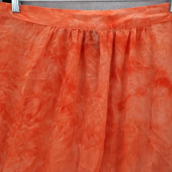The Goddess Collection Orange Sheer Knee Length Pull On Flirty Bow Skirt Plus 1X - Image 3