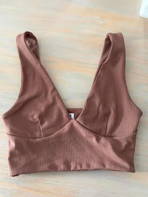 Cotton On Brown Crop Top - Image 2