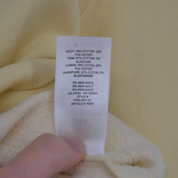 Aritzia TNA Cozy Fleece Perfect Crew Sweatshirt Yellow Solid Pullover Women's XS - Image 6