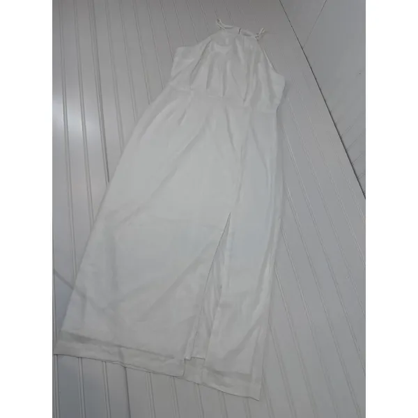 NWOT Lulus Dreamy Date Night White Sleeveless Midi Dress Wedding Cocktail Size M - Image 2