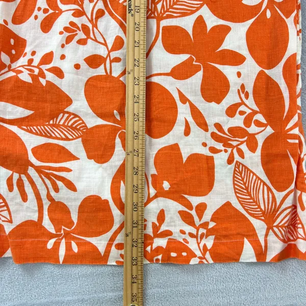 Boden Notch Neck Shift Dress 100% Linen Orange/White Tropical Floral Print‎ - Image 10