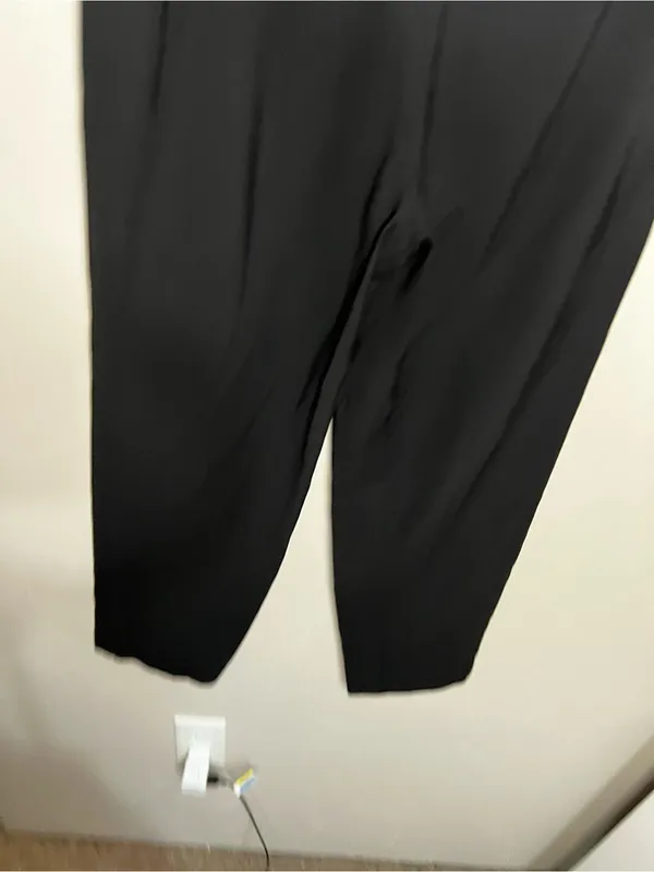 Zara NWT Black Paperbag High Rise Pleated Belted Tapered Trouser‎ Pants - Image 8