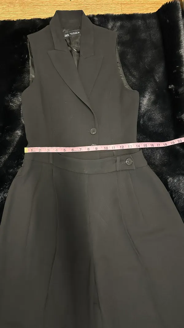 ZARA Black Sleeveless Oversized Vest Jumpsuit - Image 5