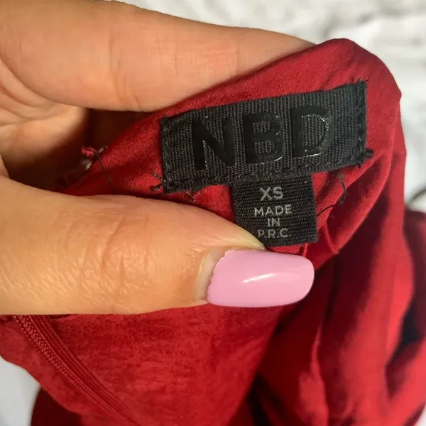 NBD REVOLVE - Silk Red Dress - Image 4
