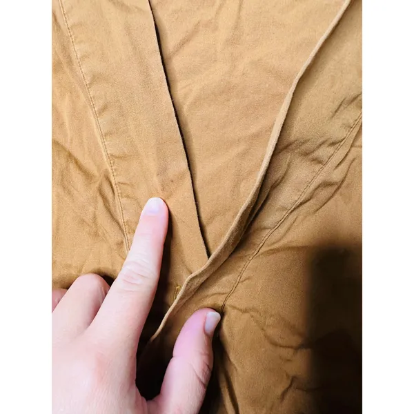 POLO RALPH LAUREN Tan Brown Cropped Blouse Long Sleeve Collared Shirt Size 10 - Image 5