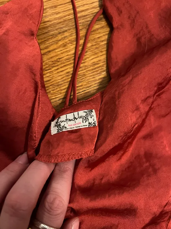 Free People Red Silky Tank Top - Image 2
