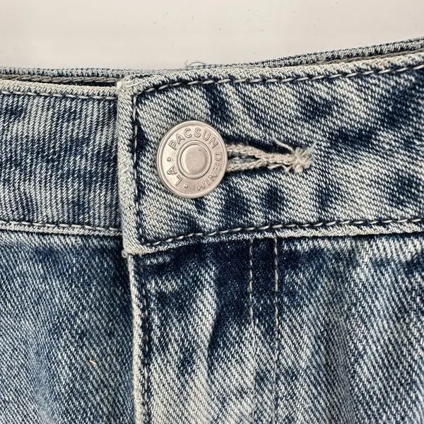 Pacsun denim blue deconstructed mini skirt size 26”‎ Size 2 festival concert - Image 10