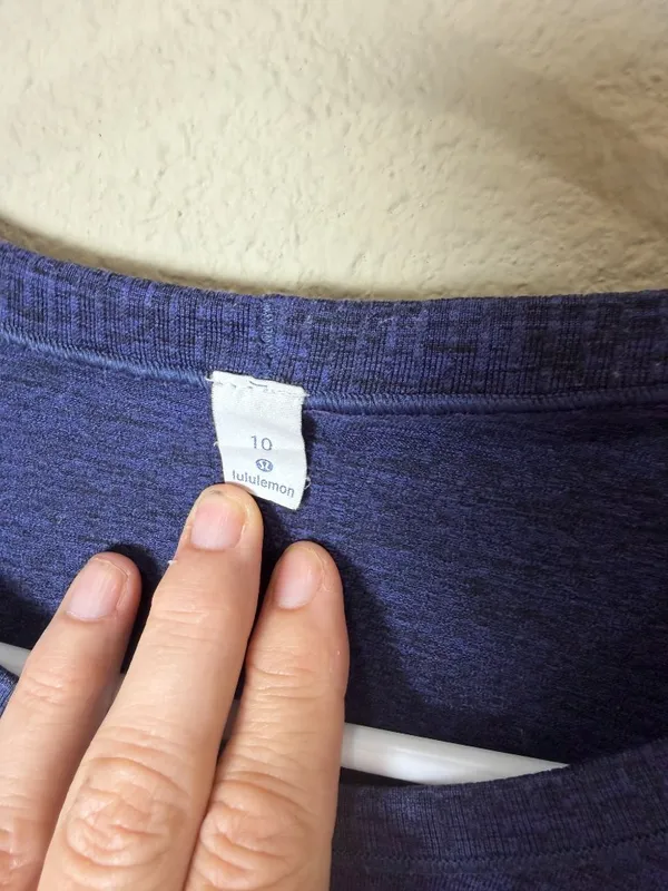 Lululemon Swiftly Tech Round Neck Navy Blue Heather Size 10 - Image 4