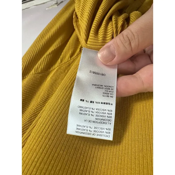 Free People Ribbed Twist Back Top Womens Medium Mustard Yellow Boho Whimsical - Image 8
