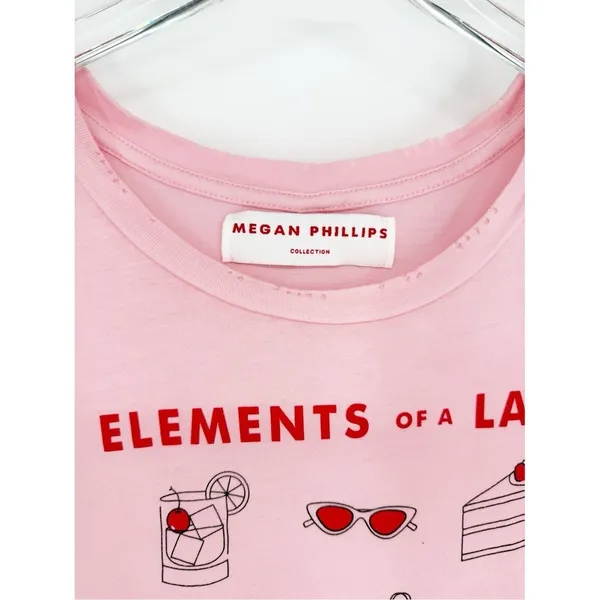 Megan Phillips Collection Elements of a Lady‎ Short Sleeve Tee M Pink Coquette - Image 7