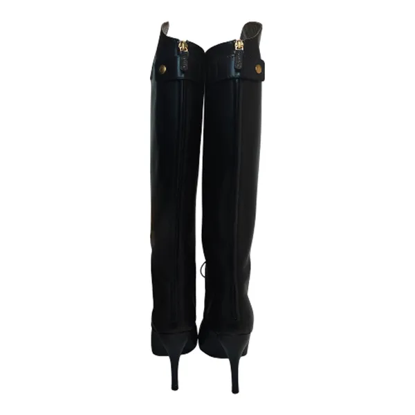 Black equestrian Gucci Elizabeth knee high boots sz 6 - Image 6