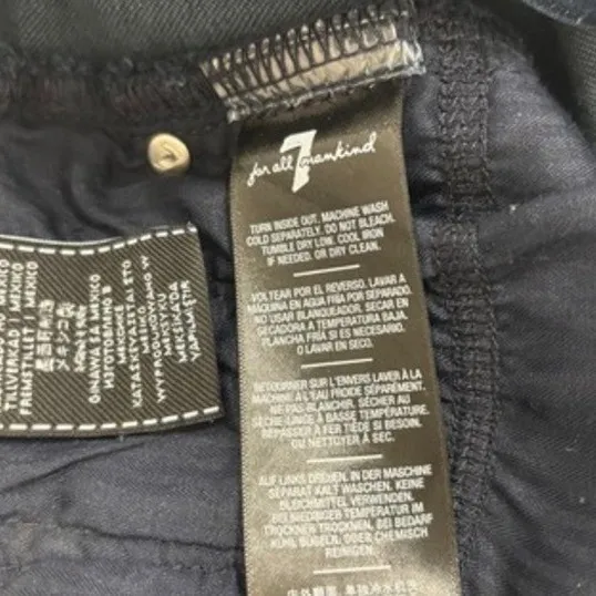 7 For All Mankind Womens High Rise Skinny Jeans Dark Indigo‎ Blue Size 28 - Image 15