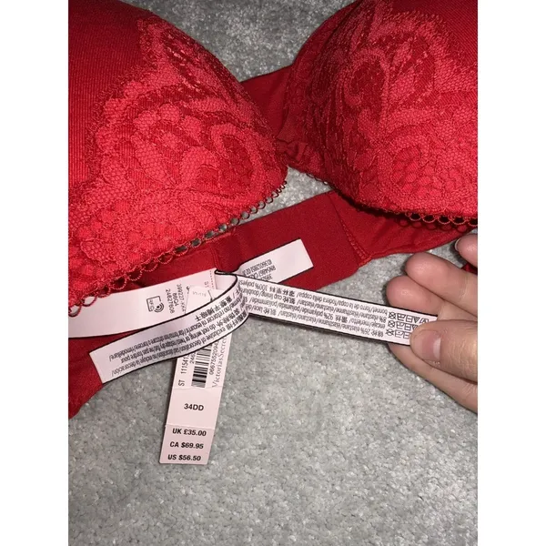 victoria‎ secret bra red push up nwt lace 34DD - Image 5