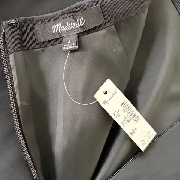 NWT Madewell Satin Mini Skirt Women's Black Size 2 - Image 4
