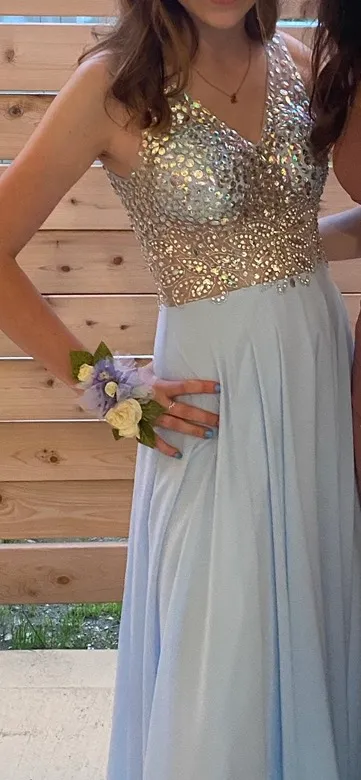 Prom Dress Blue Size 2 - Image 3