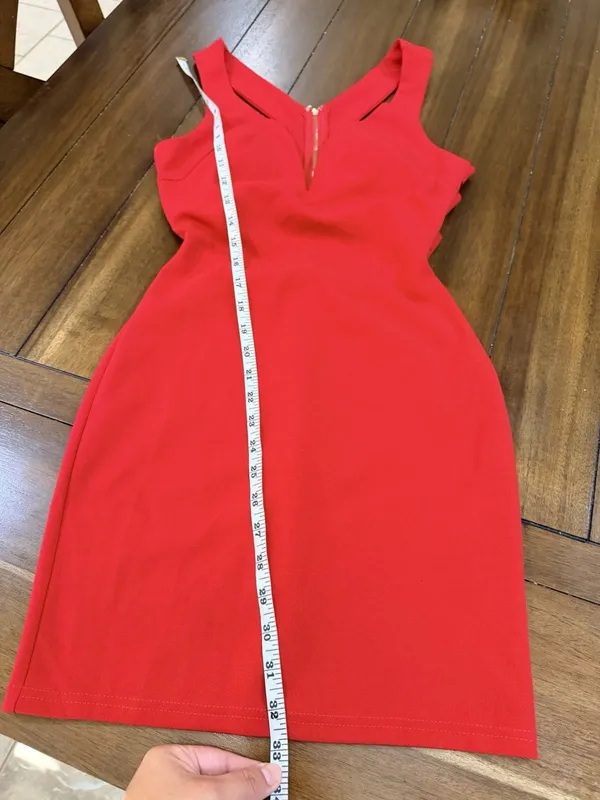 Windsor Red Mini Dress Size S Strappy Open Back Zip Bodycon Party Dress - Image 5