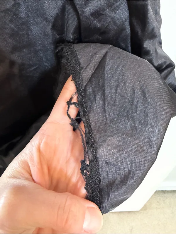 Vintage Sears Black Antron Nylon Full Slip Lace Trim Size 38 Flawed - Image 5