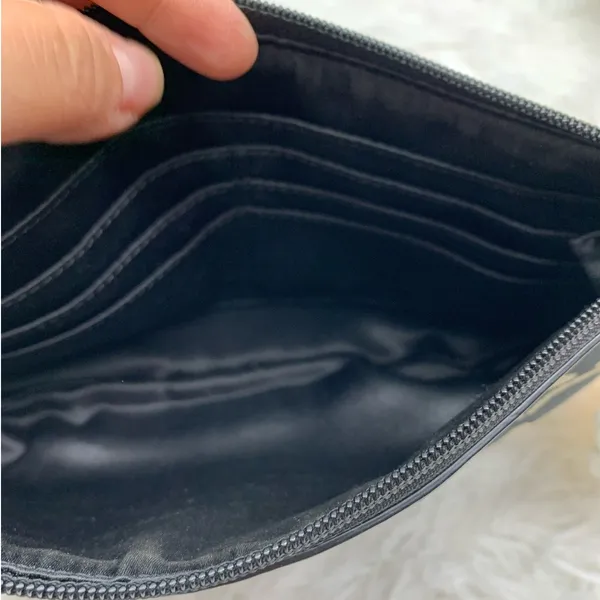 y2k COACH Black Signature Canvas Mini Purse Wristlet with Card Slots - Image 11