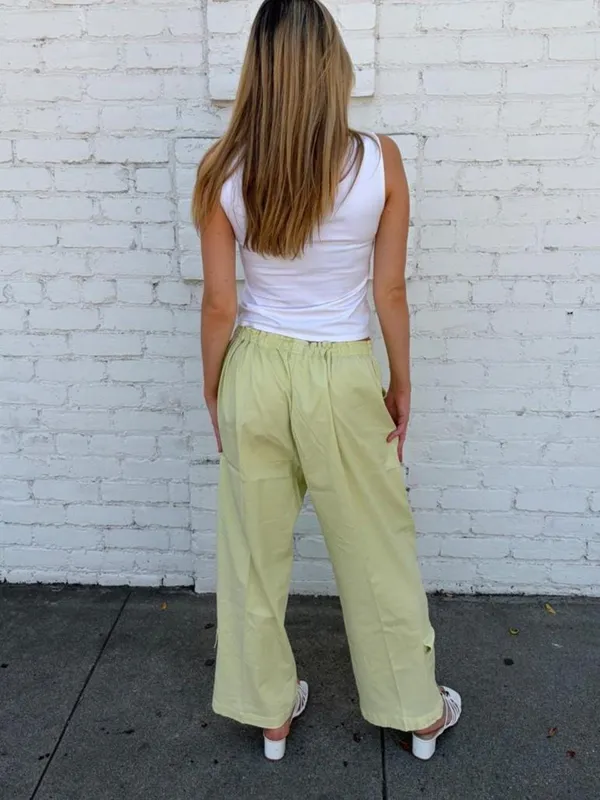 Vtg green wide leg capri cargo pant drawstring waist sz XL #y2k #outdoors #retro #utility - Image 5