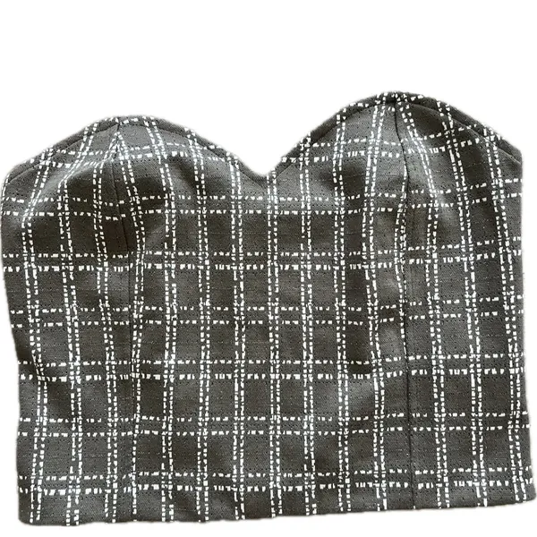 Anthropologie Maeve Strapless Corset Top Olive‎ Green Metallic Sweetheart Medium - Image 4