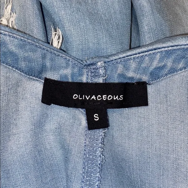COPY - Olivaceous boho jean mini dress. Size S - Image 6