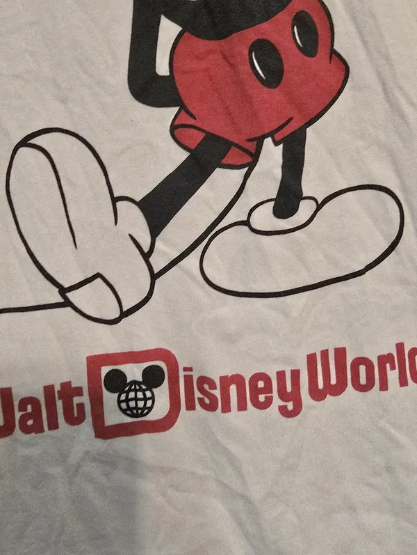 {XL} Disney Mickey Mouse Ringer Style Tee Navy Blue Trim - Image 5