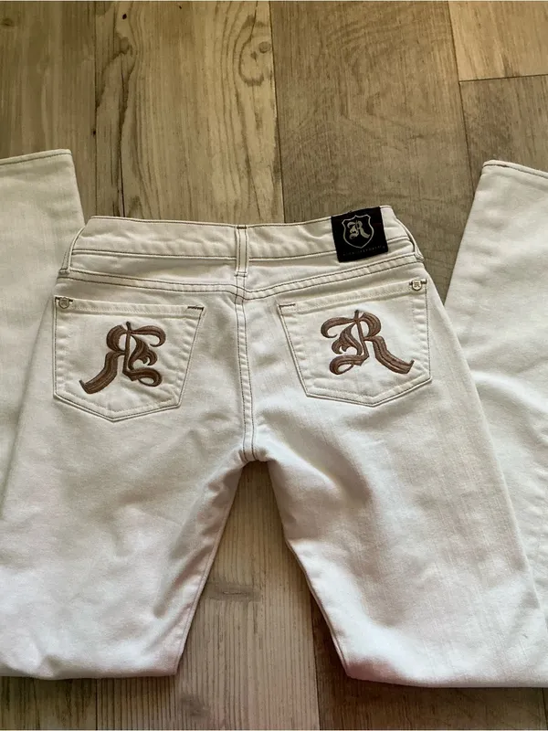 Y2K Rock & Republic low rise Cosbie brew white straight jeans size 24 - Image 6