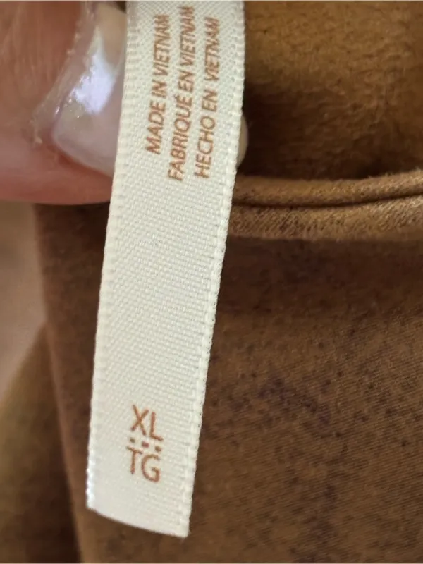 Free People Tan Faux Leather Pinafore Dress with Front Zip - Image 4