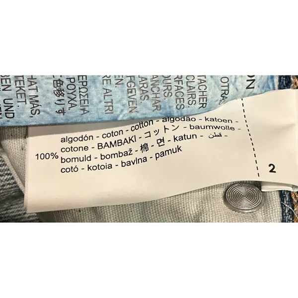 Zara TRF Straight Leg‎ Rhinestone Jeans Blue Size 10 High Rise Distressed - Image 5
