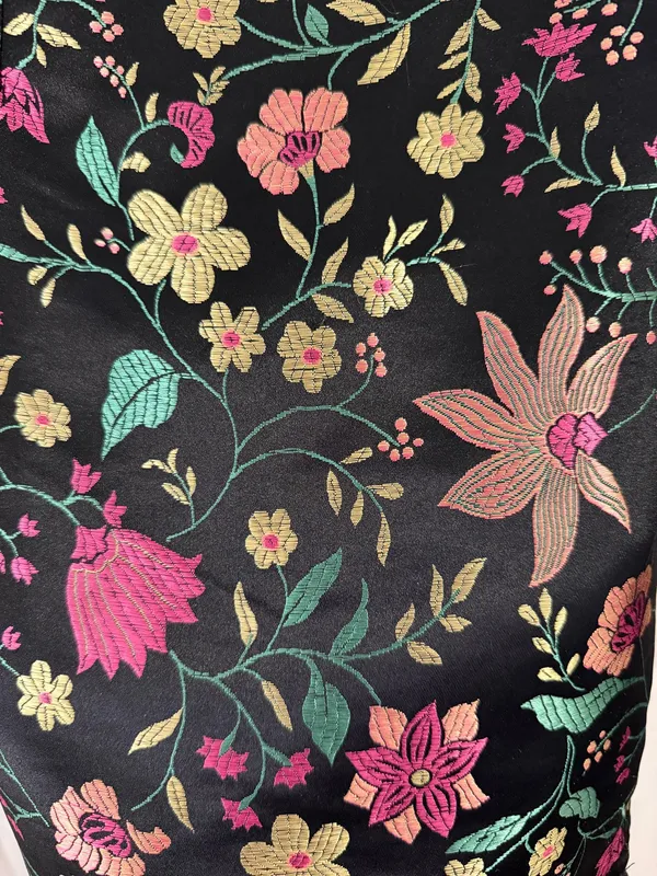 Lulus Black and Colorful Floral Jacquard Mini Dress - Image 4