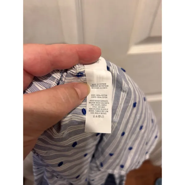 NWT Aerie Off Duty Poplin Trouser PJ Blue White Striped Dotted Pants Wide Leg XL - Image 8