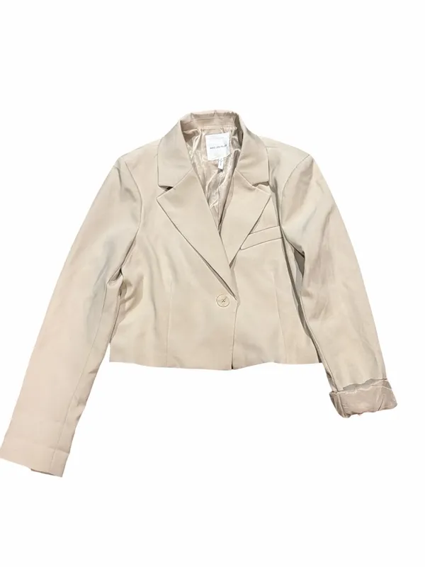 Avec Les Filles Cropped Blazer Cream Beige Neutral Tailored Size M - Image 2