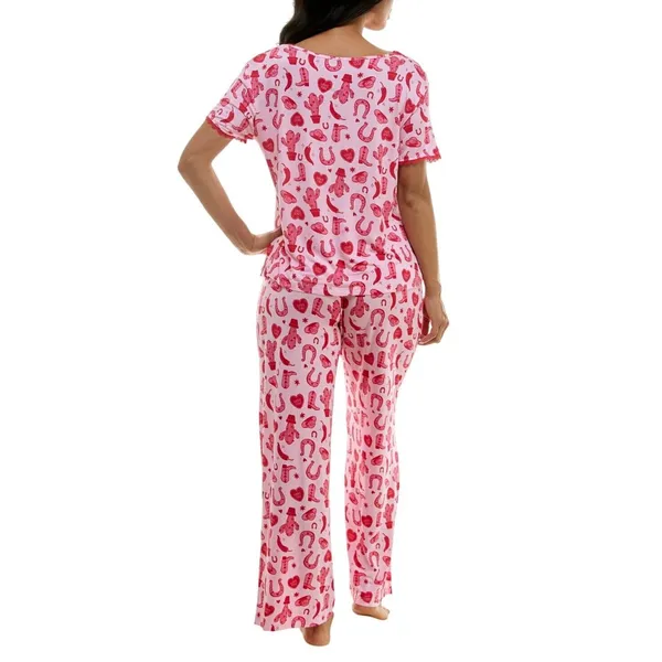 NEW Roudelain Valentine's Fairytale Pajama Shirt Top EJJE319M Cowgirl Pink L - Image 8