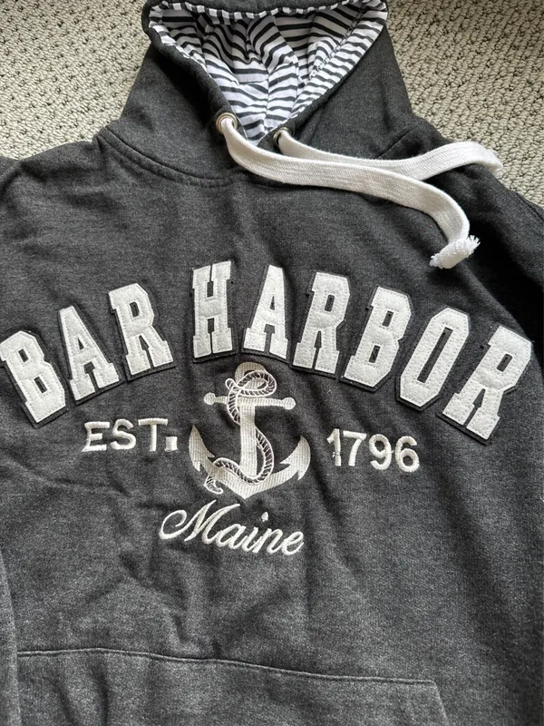 Bar Harbor Maine Hoodie Black - Image 4