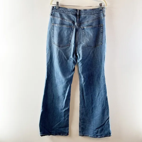 J. Crew '96 High Rise Flare Jeans Denim Blue Wash 30 / 10 - Image 4