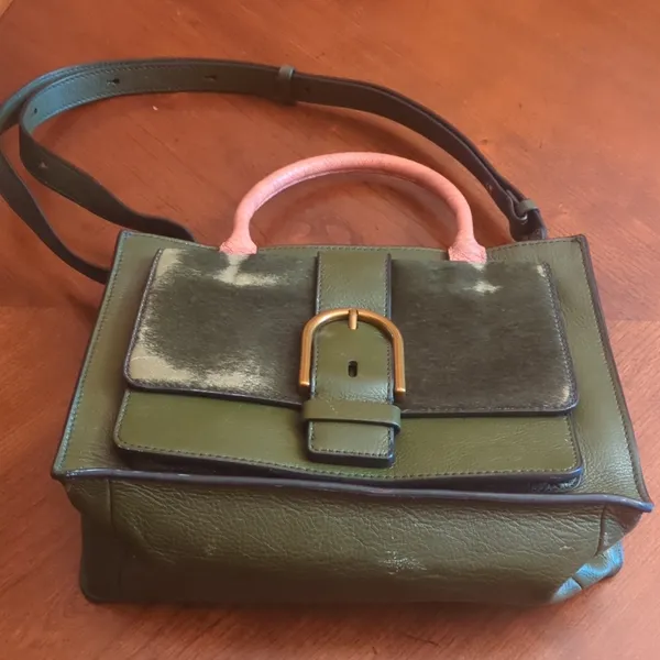 FossilWomen's Green Allie Leather Satchel Purse Handbag - Image 2