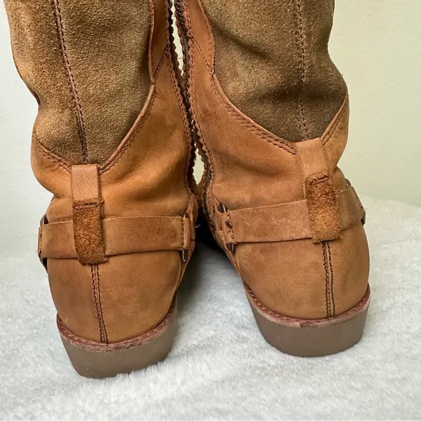 Teva De La Vina Dos Tall Bison Waterproof Leather Brown Over the Knee Boots SZ 9 - Image 6