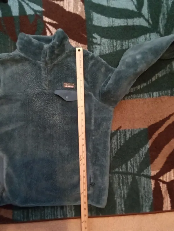 L.L. Bean Teal Sherpa Fleece Jacket Quarter Snap Buttons Gorpcore Womens M - Image 8