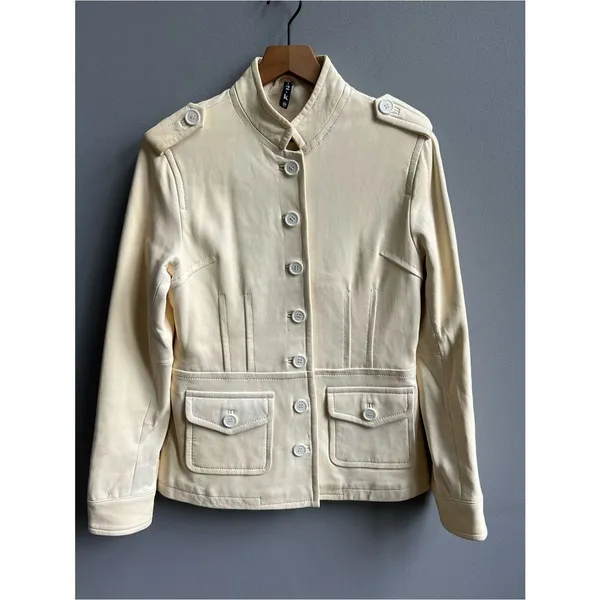 D2K Leather Cream Women's Casual Button - Image 2