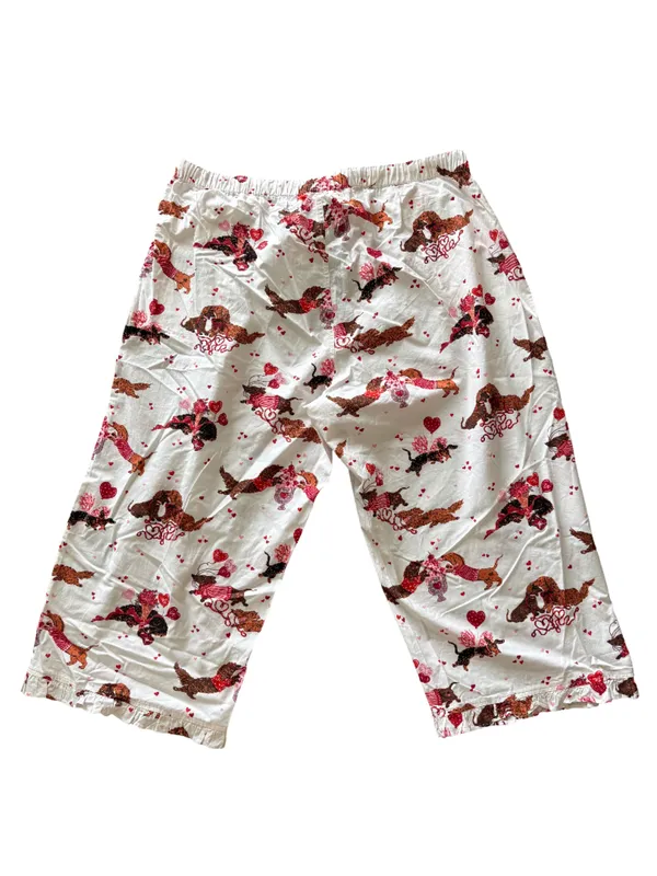 NWT Printfresh Ruffle Cropped Pants in Dachshund Date Size XL - Image 4