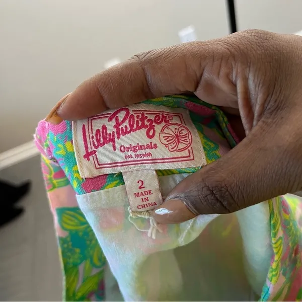 Lilly Pulitzer‎ Women White Tag Skirt 6 Pink Green Koala Floral Scalloped Mini - Image 9