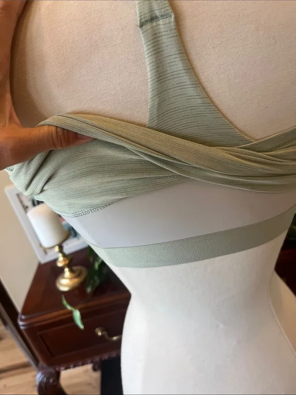 Outdoor Voices Sage Green Strappy Sports Bra Tank Top - Image 13