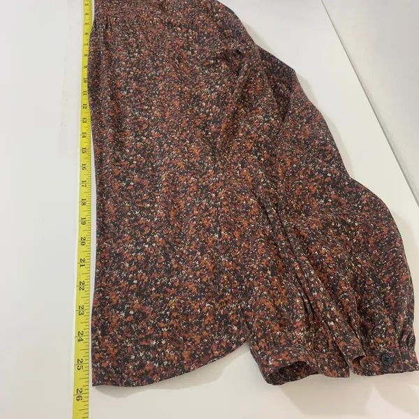 Treasure & Bond Women's XS Brown Abstract Speckled V-Neck Long Sleeve Blouse‎ - Image 4