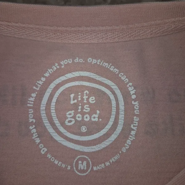 Life Is Good "Class Dismissed" Pink Graphic tee happy message T-Shirt - Image 8
