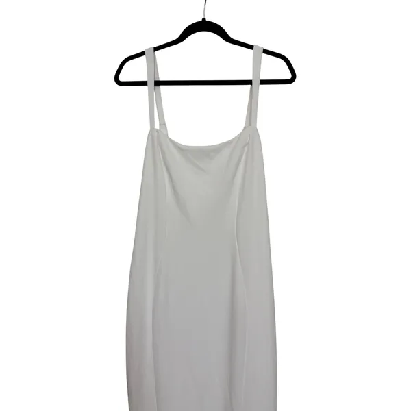 Lulus‎ White Square Neck Fishtail Gown Maxi Dress Adjustable Straps Size L - Image 2