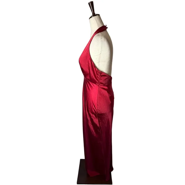 Angel Biba Of Your Dreams Maxi Dress Women Medium Red NWT Satin Halter Gown - Image 5